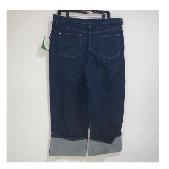Kate spade x target size 0 blue denim straight‎ leg turn up jeans - Picture 5 of 12